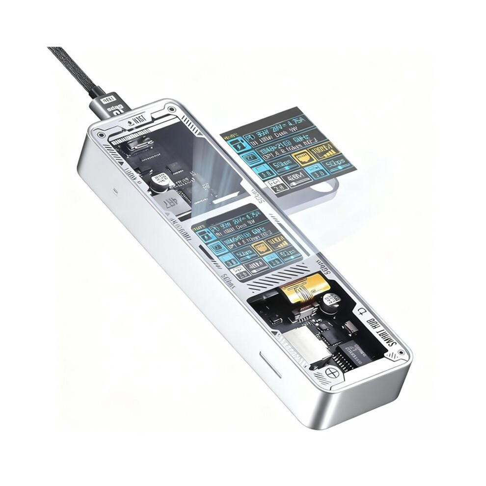 6 In-1 Usb C Hub With -Compatible 4K@60Hz, Gigabit Ethernet, 100W Pd Power Delivery For Silver 4713395383257