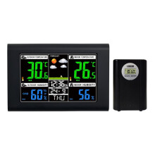 Weather Station Wireless Indoor Outdoor Thermometer, Digital Thermometer with Remote Sensor, Barometric Pressure