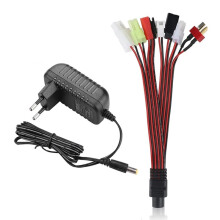 NiMH/NiCd-Akkuladegerät 2-10S, 500-800mA Ladestrom, Inklusive 6 Stecker, Ideal für RC-Car-Modelle, EU-Stecker
