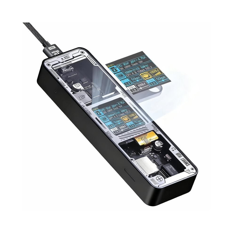 6 In-1 Usb C Hub With -Compatible 4K@60Hz, Gigabit Ethernet, 100W Pd Power Delivery For Black 6131180424844