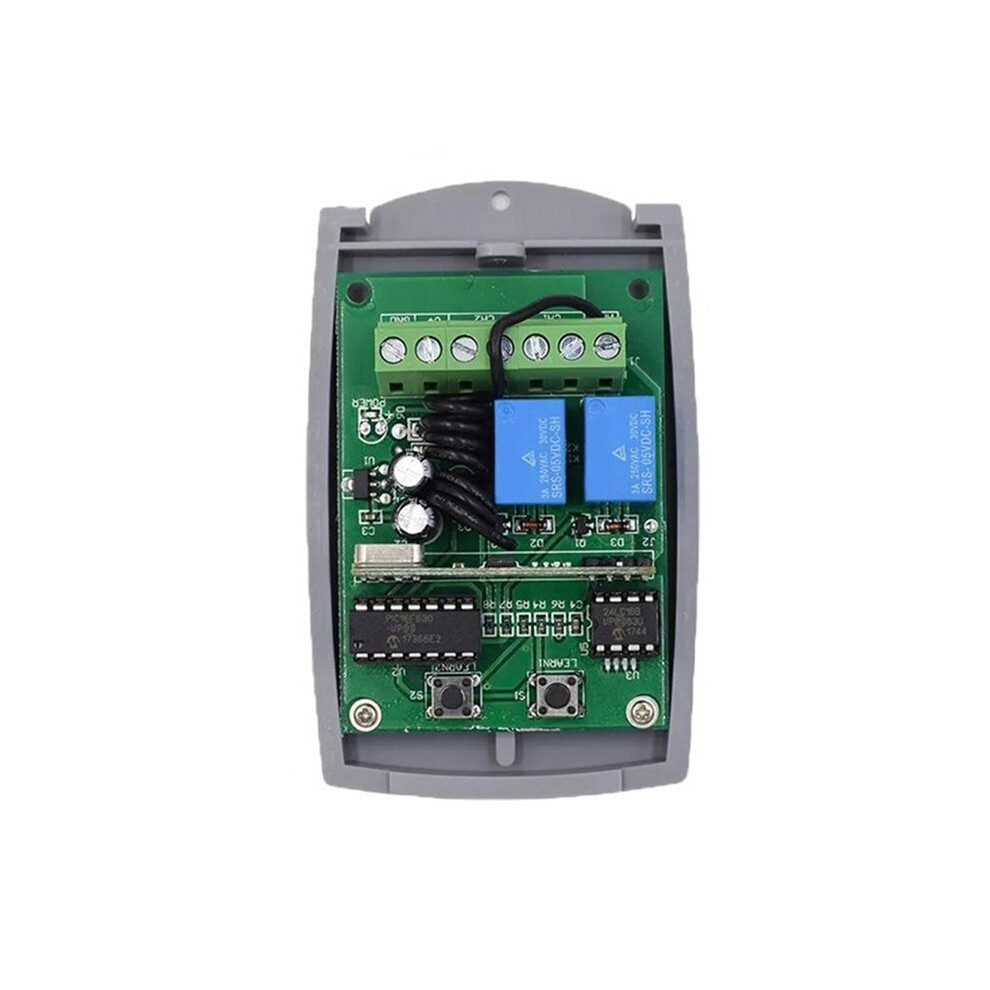 Universal 2Ch Garage Door Remote Control Receiver 12/24V For 433Mhz Learning Code Fixed Code Rolling Code 6031002529231