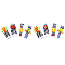 Baby-Handgelenksrasselsocken und Fußfinder-Set, Perfektes Babyspielzeug für 0-12 Monate Alte Neugeborene (Jungen und Mädchen) Als Geschenk Zur