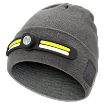 Rechargeable Safety LED Light Helmet Cap Removable Washable Night Running Cycling Hiking Colorful Illumination Gray