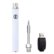510 Thread Soldering Iron Kit 3-Gear Voltage Soldering Iron Pen with Soldering Iron Tip 350mAh USB Rechargeable White