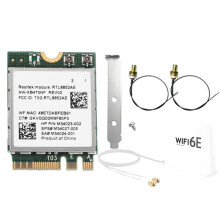 RTL8852AE WiFi 6 Network Card with 12dBi External Antenna 1800M Wireless WiFi Module M.2 NGFF Adapter for Windows 10 11
