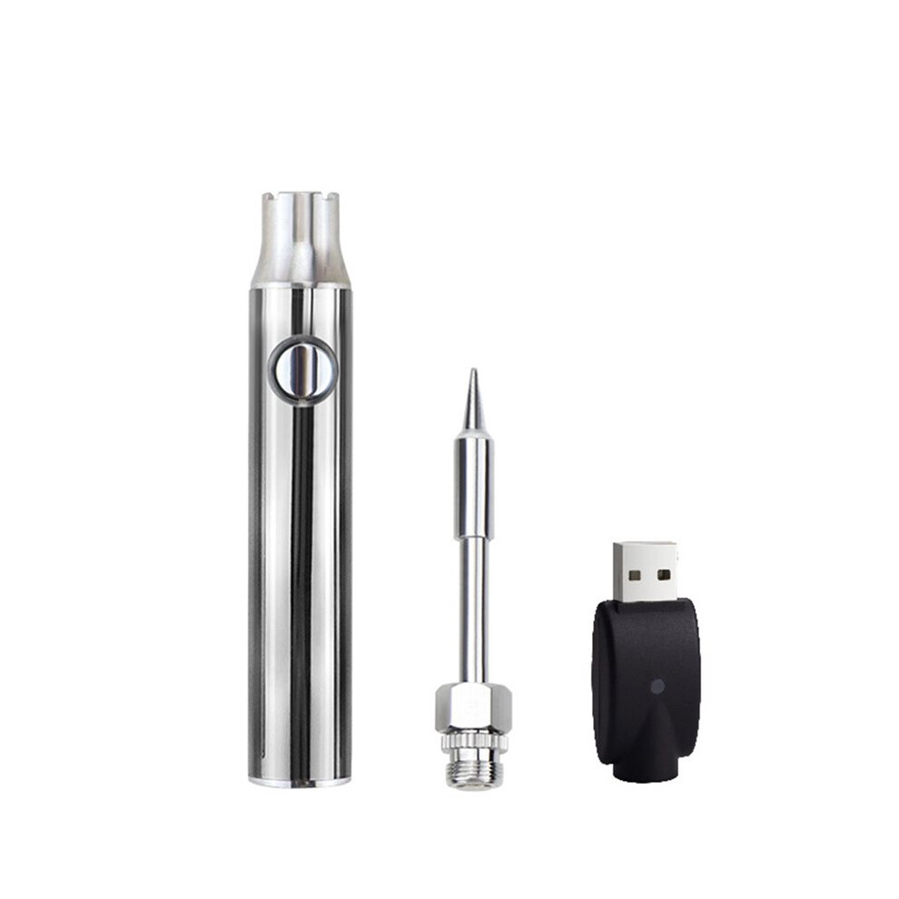 510 Thread Soldering Iron 3-Level Voltage Soldering Iron Pen With Soldering Iron Tip 350Mah Usb Rechargeable Silver 6032328720494