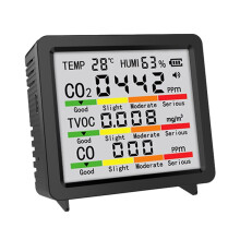 5 in 1 Multifunctional Air Quality Meter Household Temperature Humidity CO CO2 TVOC Tester Monitor Air Detector Black
