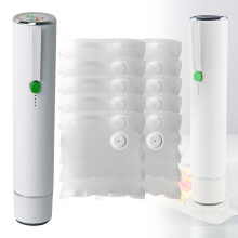 Chef Preserve Compact Vacuum Sealer Machine + 10 Reusable Bags – Portable, Powerful Handheld Food Sealer, compatible with standard vacuum bags