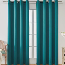 Long Closet Door Curtain Pair, 39"x78", Stacking Elegant Round Hole Curtains for Bedroom