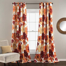 Leah Light Filtering Curtains Pair 52x95 in Red Orange