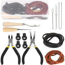 13Pcs Baseball Glove Relacing Kit,Softball Mitts Baseball Glove Care Kit Includes Leather Strips,Glove with Storage Case