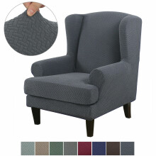 Pokrowiec na fotel JIAN YA NA wing chair ciemnoszary, elastyczny, antypoślizgowy