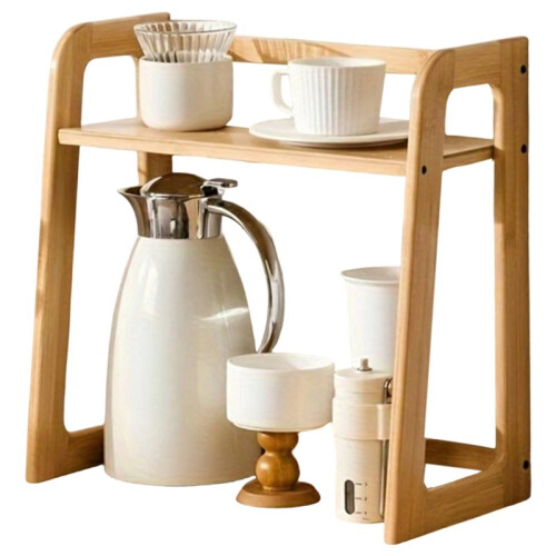 Cup Holder Storage Rack Desktop Doublelayer Coffee Cup Tea Set Storage Cup Rack Coffee Utensil Storage the Table Gift A