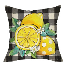 Housse de coussin citron style ferme 45 x 45 cm
