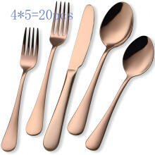 Rose Gold Stainless Steel Flatware Set 20-Piece for 4