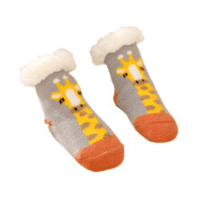 AUQ Socks Warm Thermal Fuzzy Socks,Plush Girls Socks for Relaxed Days,Giraffe,Aged 3-6 Years