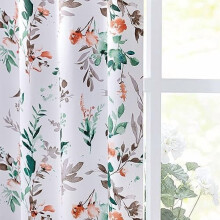 Floral Blackout Curtains Rustic Orange 2 Panels