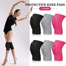 3 Pairs Dance Knee Pads Women Protective Non-Slip Knee Pads for Yoga Cheerleading Pole Floor Dance Volleyball