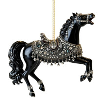 Painted Ponies Pink Rocking Angel Horse Christmas Ornament – Compatible with Tree & Car Mirror