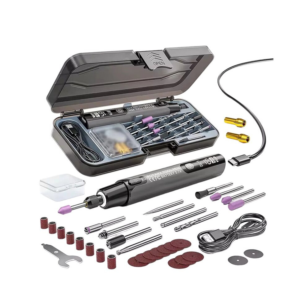 Electric Grinder Engraving Pen 3.7V 10000-16000R Wireless Grinder Cordless Micro Rotary Tools Drill Grey 6033986712494