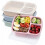 4-Pack 3-Compartment Wheat Straw Bento Boxes 1