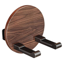 Home Black Wall-Mounted No Punching Toilet Hair Dryer Walnut Holder Bathroom Organizer Storage Rack Shelf Accessories