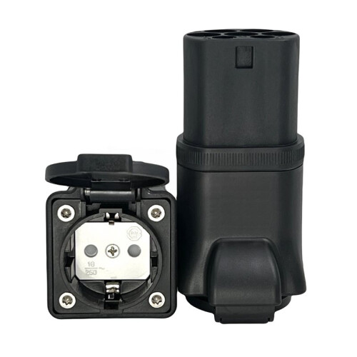 Portable Type 2 to 220V European Standard Schuko Socket EV Charging Adapter with Lock Hole for EV Charger EU Plug