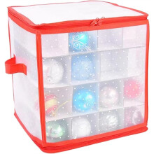 Christmas Ornament Storage Box with Dividers,Waterproof Bag with Divider for Under Bed Cabinet Home Basement Apartment