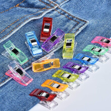 Premium Plastic Clips, 100 Pcs with Box, Sewing Notions for Sewing Quilting Supplies Crafting Tools, Assorted Colors for Craft