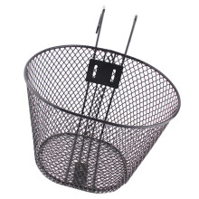 Iron Bike Basket Heavy Duty Bike Basket With Liner Black 1Pack 12.6x9.8in
