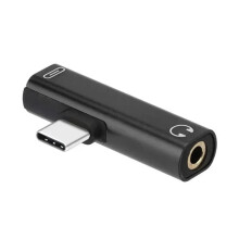 2-in-1 USB-C-auf-3,5-mm-Klinkenstecker-Kopfhörer-Audioadapter-Ladekonverter 3.0 auf USB-C OTG-Konverter Schwarz