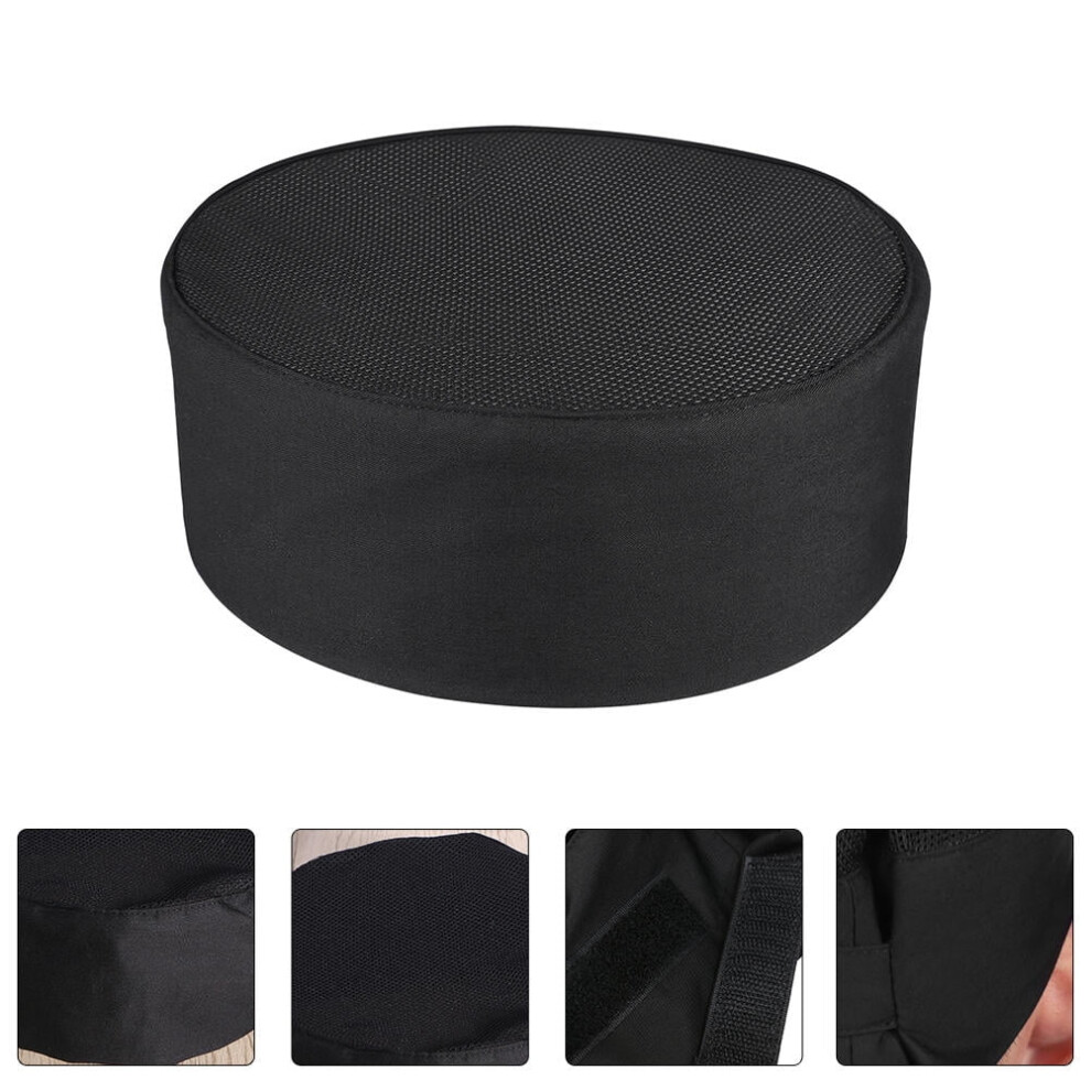 Ounona 2Pcs Black Breathable Chef Hats With Adjustable Ribbon For Comfortable Catering Wear 9180479745839