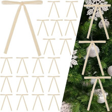 24Pcs Velvet Ribbon Bows for Christmas Tree – Vintage Decor, Wreath & Wedding, 5x7", 3/8" Width, Clear Twist Tie, Compatible with Dulinkas