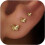 14K Gold Plated Flat Back Stud Earrings for Women 3 Pair 1