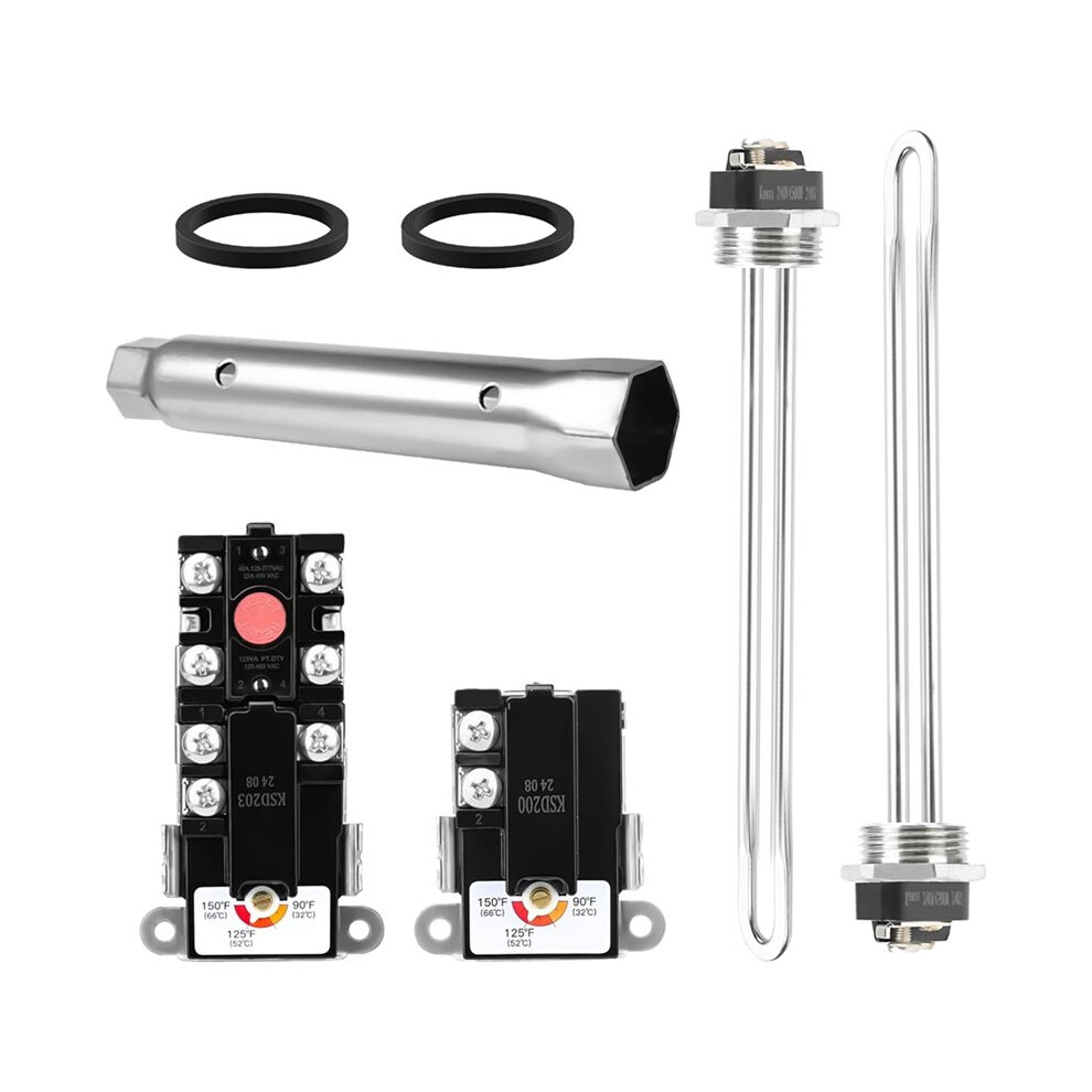Electric Water Heater Tune- Kit, Water Heater Replacement Parts Includeselement Wrench,Upper & Lower Heater Thermostat 6033193073876