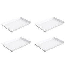 4-Pack Serving Tray, Serving Platter for Parties Entertaining, Camping & Food Display, Reusable Plastic Trays in Kitchen