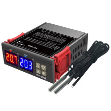 Dual Digital Temperature Controller Thermostat Thermoregulator Incubator Relay LED 24V Heater Cooler Dual ProbeSTC-3008