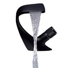 Elegant Copper Waterfall Faucet for Washbasin - Hot and Cold Water Control, Deck Mounted