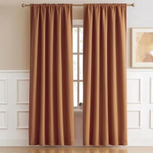 Retro Brown Orange Curtains 90 Inches Long Back Tab Rod
