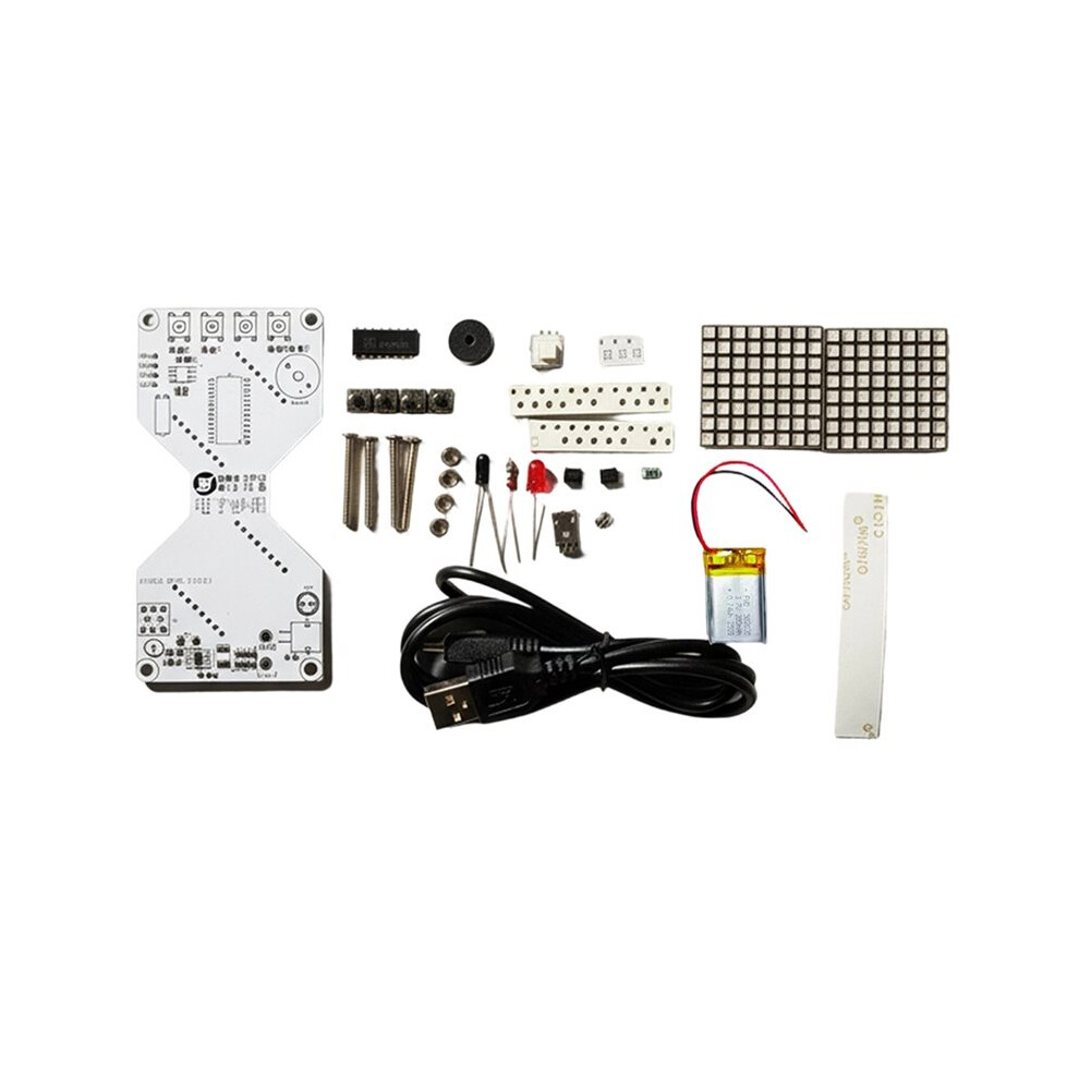 DIY LED Dot Matrix Electronic Kit  Gravity-Sensing Timer, Electronic Soldering Practice Component, Desk Gadget