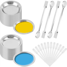 60 Szt. Palet Malarskich, Mała Paleta do Mieszania Farb Mental, 30 Szt. Pipet, 4 Szt. Patyczków do Mieszania Farb do Prac Artystycznych