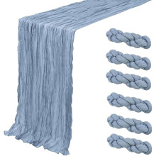 Lot de 6 chemins de table en mousseline couleur terre cuite, 89 x 305 cm, style bohème rustique, en tissu transparent idéal pour mariage,