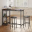 Bar Table Set with Storage Shelves Black 3-Piece 1
