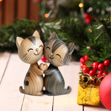 2D Wooden Cat Desk Decoration for Home Office & Living Room – Pet Lover Ornament, Christmas/Birthday Gift, Indoor Animal Decor