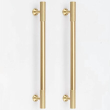 2pcs Solid Brass Gold Cabinet Pulls, 7-9/16" Hole Centers, Compatible with Kitchen, Bathroom, Dresser & Wardrobe