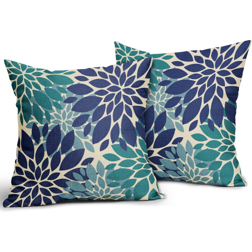 Μαξιλαροθήκες 20x20 σε χρώμα Navy Blue & Teal (Σετ 2 τεμαχίων) – Μοντέρνες θήκες μαξιλαριών 1