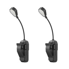 Lot de 2 Lampes de Lecture Rechargeables à Pince avec Détecteur de Mouvement, Lampe de Bureau Étanche pour Lecture, Camping, Pêche