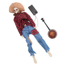 Dueling Banjo Skeletons, Funny Animated Halloween Animated Banjo Skeletons with Light Eyes, Skeleton Musicians