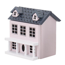 Casa delle bambole in miniatura in scala 1/12, decorazioni fai da te, colore rosa.