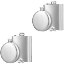 2 Sets Stainless Steel Wine Bottle Whiskey Decanter Flask Small with Funnel Carry Women's